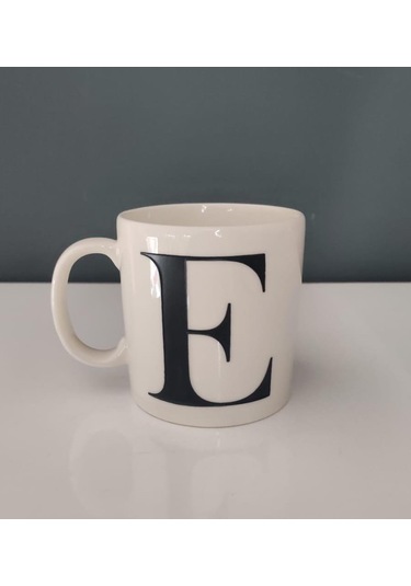 Decorıum Kum E Harfli Kupa Beyaz