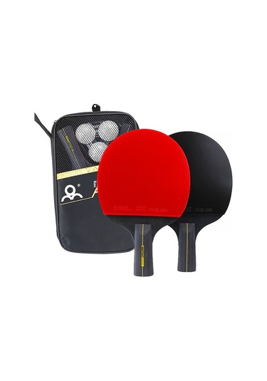 Reedark Üç Spora Uygun Yang Ahşap Konstruksiyonlu Özel Logo Eklenebilir İki Adet Ping Pong Raketi Seti Düz/kısa Sap - Eğitim Ve Yarışma İçin Dayanıklı Ve Duyarlı Diğer