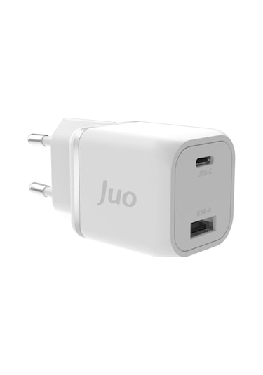Juo 35W GaN USB-C + USB-A Şarj Aleti iPhone & iPad & Samsung PPS Uyumlu PD QC4.0 Type-C Hızlı Şarj Cihazı Beyaz