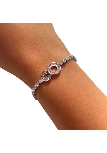 Kırmızı Sanat Evi Halka Figürlü Su Yolu Şık Klipsli Çelik Bileklik