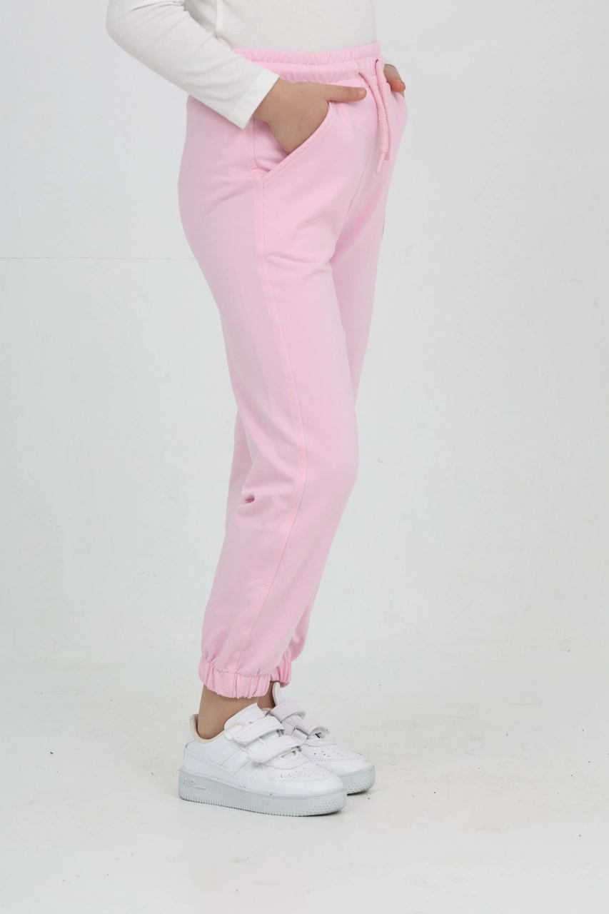 Toontoy Kız Çocuk Tonaton Nakışlı Eşofman Alt Açık Pembe