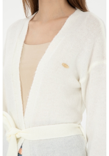 U.s. Polo Assn. Kadın Krem Melanj Hırka Triko 50297102-vr159 Krem Melanj