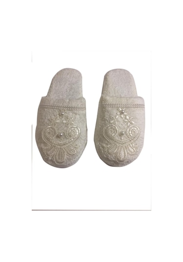 Havlu Dantelli Pofuduk Yumuşacık Ev Lohusa Terliği Çok Renkli