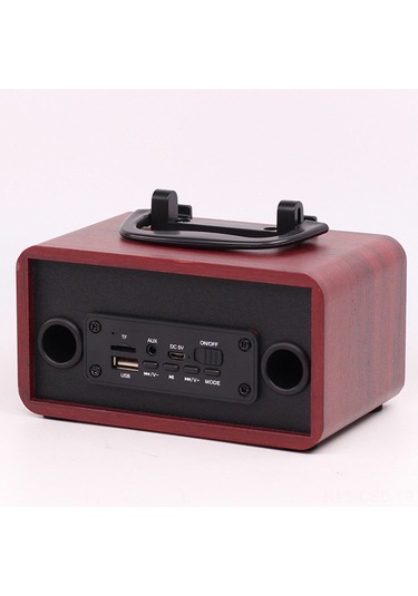 Samdoo Klasik Ahşap Kasa Bluetooth Hoparlör - Fm Radyo, 3.7v Pil, Taşınabilir Tutamak Ve Telefon Tutucu İle Dual Hoparlörlü Ses Sistemi