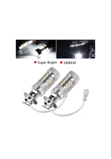 Xindoker H1/h3 Soketli 10w Led Araba Sis Lambası, 12-24v, 6500k Beyaz Işık, 1400lm, Aluminyum Gövde, 50000 Saat Ömür, Çift Paket