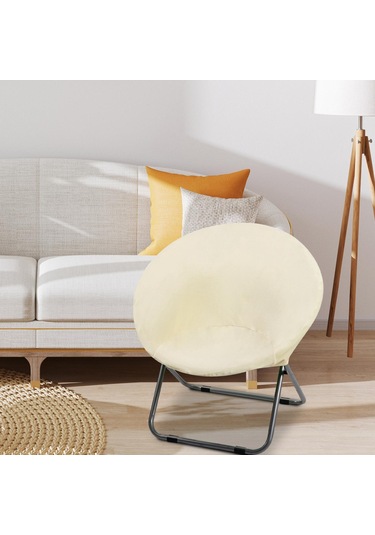 Suntek Yuvarlak Tabak Sandalye Kılıfı Yumuşak Yıkanabilir Bej