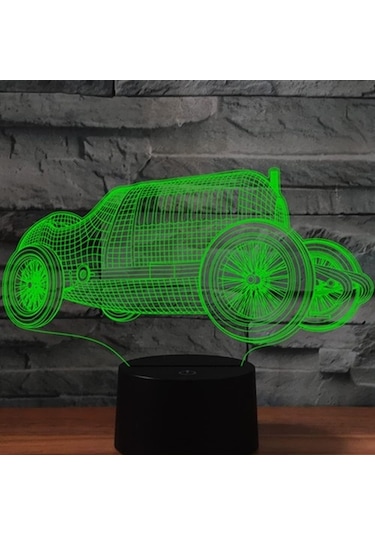 Goldenqian 3d Araba Gece Lambası Dekor Masa Danışma Optik Illusion Lambalar 7 Renk Değiştirme Işıkları Led Masa Lambası Noel Ev Aşk Doğum Günü Çocuk Çocuk Dekor Oyuncak Hediye 1ı71av Siyah