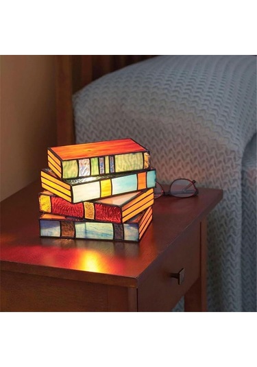Hombey Retro Renkli Reçine Kitap Lambası - Ofis/ev Dekoru Işıklı Santral, Rahat Okuma Atmosferi, Kolay Kullanim