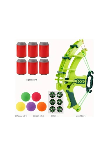 Hightower Yeşil Renkli Büyük Yay Ve Ok Oyuncak Eva Top Fırlatıcı İç Ve Dış Mekan Oyun