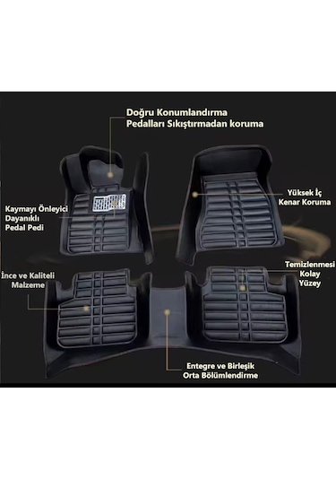 Citroen C5 Aircross Uyumlu 2020 Sonrası 5d Havuzlu Karbon Dizayn Paspas Seti