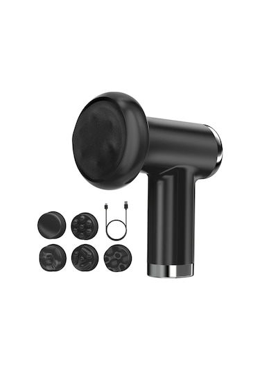 Honeybeeshop Pembe Pratik Taşınabilir Yağ Masaj Cihazı Usb Şarjlı 6 Hız Ayarlı 5 Başlıklı Vücut Şekillendirici Pembe