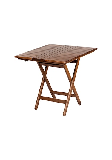 Heybeli Ahşap Bahçe Balkon Seti: 60lık Masa + 2 Minderli S