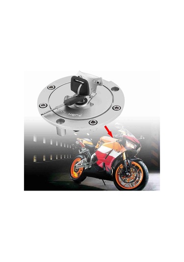 Konesam Honda Cbr 600rr, F4, F4i Vb. İçin Paslanmaz Çelik Yakıt Tankı Kapak Kilitli Anahtarlı, Yağ Sızıntısı Engelleme Ve Toz Koruma