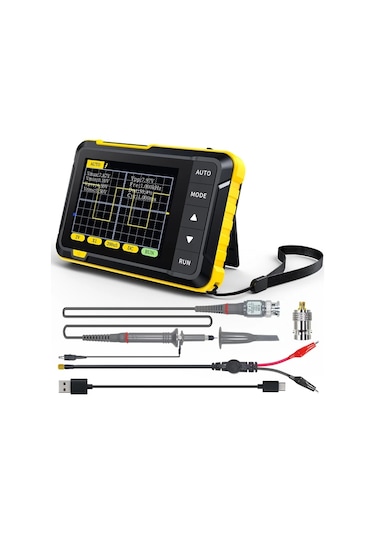 Elmpaly El Tipi Mini Osiloskop, Akım Ölçüm Cihazı, Taşınabilir Dijital Osiloskop 2si 1 Arada 200khz Bant Genişliği 25ms/s Örnekleme Dso152+10x Prob