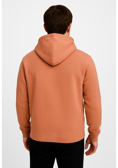 Axxel Erkek Somon Fermuarlı Kapüşonlu Sweatshirt-w590 Pembe 3 İplik Şardonlu