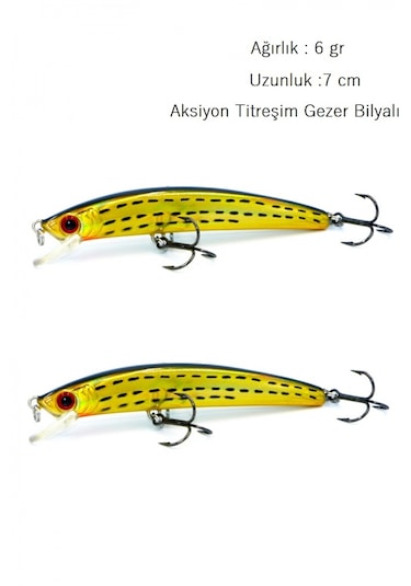 Rapala Lures Yapay Yem Suni Yem 2 Adet 6gr 7 Cm Altın