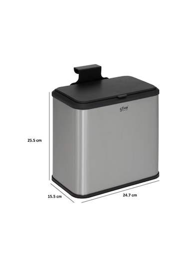5five Simply Smart Dolap İçi Compact 5lt. Çöp Kovası Çelik Inox