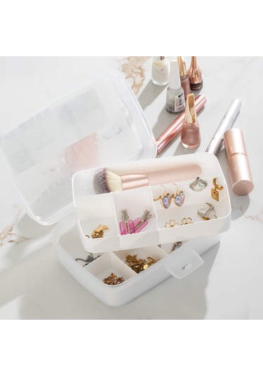 Porsima 1192 Premium 12 Bölmeli Çok Amaçlı Organizer Saklama Kabı Beyaz