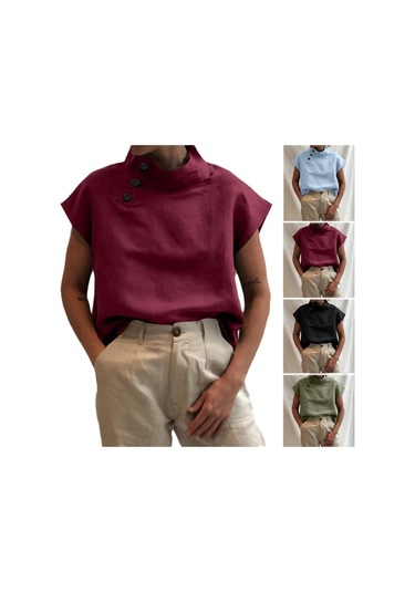 Mavi Celmia Kadın Yaz Bluzlar 2023 Moda Pamuk Keten Blusas Hafif Beyaz Gömlek Casual Chic Tunik Mavi Celmia Kadın Yaz Bluzlar 2023 Moda Pamuk Keten Blusas Hafif Beyaz Gömlek Casual Chic Tunik