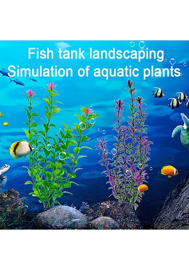 Sones 25 Cm Balık Tankı Simülasyon Su Bitkileri Akvaryum Balık Tankı Dekorasyon Plastik Su Bitkileri