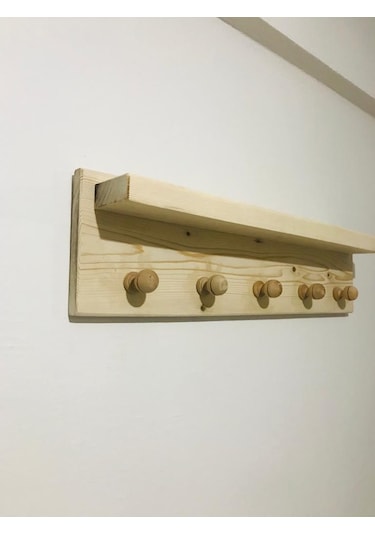 Umutpark Umutpark Umuthomedesing Ahşap Duvar Raflı Klasik Askılık. Akçaağaç