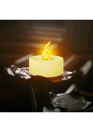 Maiyame 24'lü Islak Beyaz Parıltılı Plastik Led Mumlar, Kaliteli Altın Delikli Kağıtlar İle Set, Romantik Atmosfer Oluşturucu Ev Dekorasyon Aydınlatma Renkli