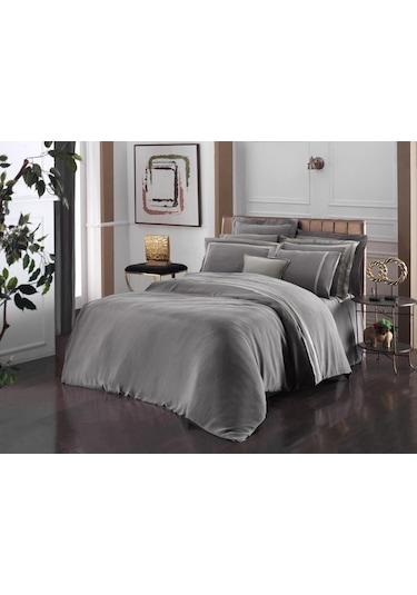 Sarev Kımera Cupro Vegan İpek Çift Kişilik Nevresim Takımı Lila Renkli
