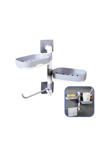 Çoklu Sabun Tutucu Fonksiyonel Banyo Sabunluk Siyah