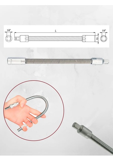 Yato Soket Uzatma Başlığı Esnek 1/4" 150mm Crv, Yt-1400 300370851