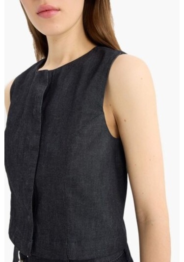 Defacto Yumuşak Jean Yelek E5798ax25spnm82 Mavi