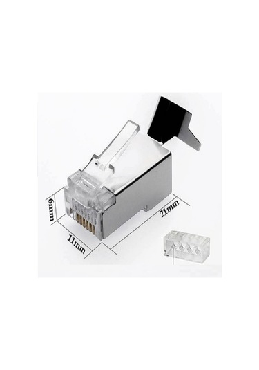 SpeedUF Cat7 Metal Konnektör Rj45 CAT7 Jack + Kablo Ayraç 10 Adet