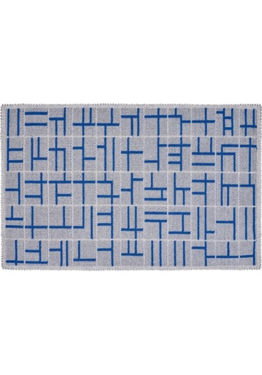Banyo Paspası 2'li Set Blunity Grid Mavi Mavi