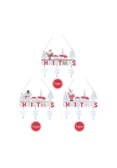 Reedark Noel Ahşap Kapı Süsü - Renkli Duvar Ve Ağaç Dekoru 19x22cm