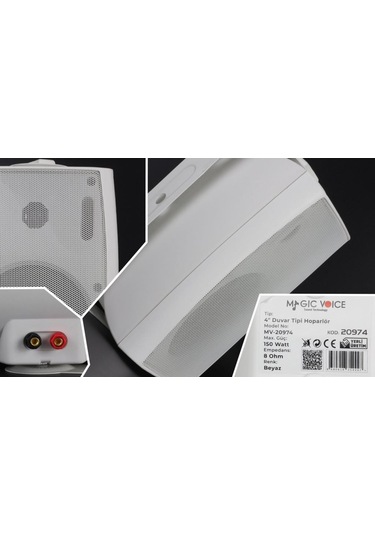Magicvoice MV-20974 10Cm 8Ohm 150Watt Trafosuz Beyaz Hoparlör