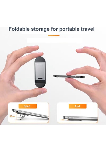 Skycity Laptop Yüksekliği Artırıcı Plastik Folding Stand - Siyah, Çiftli Paket, Masada Gizli Ayaklı Destek