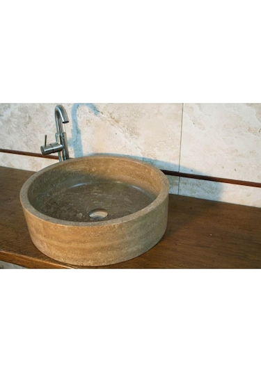 Noche Traverten Silindir Lavabo