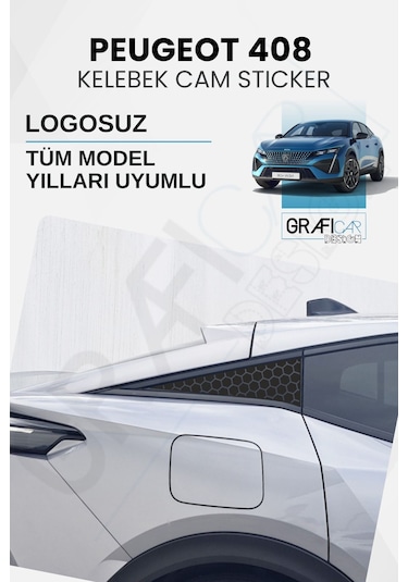 Peugeot 408 Uyumlu Kelebek Cam Sticker Set - Logosuz