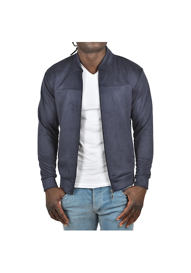 Deepsea Erkek Lacivert Fermuarlı Süet Mont 2504334 Lacivert