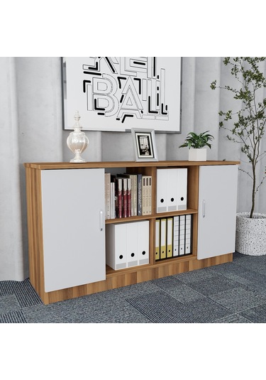 Pasha 4'lü Ofis Takımı  Model 6 Ceviz Beyaz