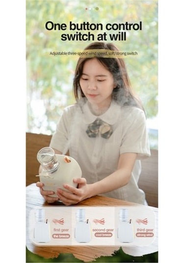 Ofis Için Mini Klima Fanı Usb Nemlendirici 3 Hız 2 Modu -c Ibc580 Beyaz