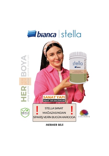 Stella Su Bazlı Akrilik Boya Mermer Beji Diğer