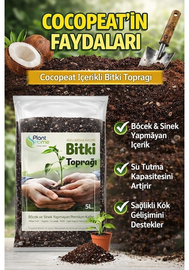 5l Bitki Toprağı Cocpeat, Torf Ve Perlit Karışımlı Böcek Yapmayan Özel Karışım