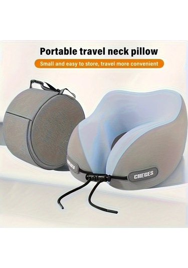 Honeybeeshop Pembe Araba Ucak Seyahat Ve Ofis Icin Ergonomik U Seklinde Boyun Yastigi Depolama Cantali