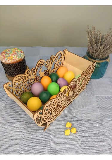 Woodiks Ekmek Kutusu, Şekerlik - "zaychik" 155221113 Bej Açık