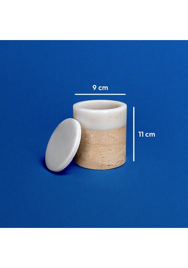 Bicolore Kapaklı Mermer Kutu