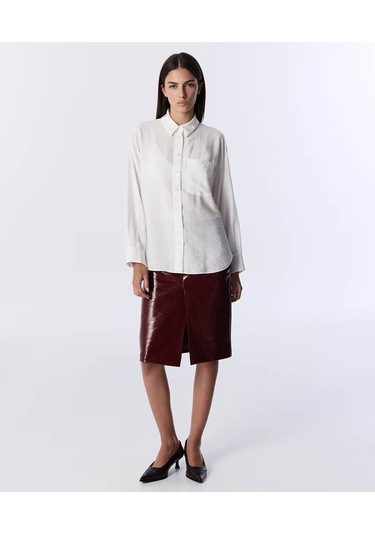 Twist Cepli Basic Ekru Kadın Gömlek Tw6250025081 Ekru