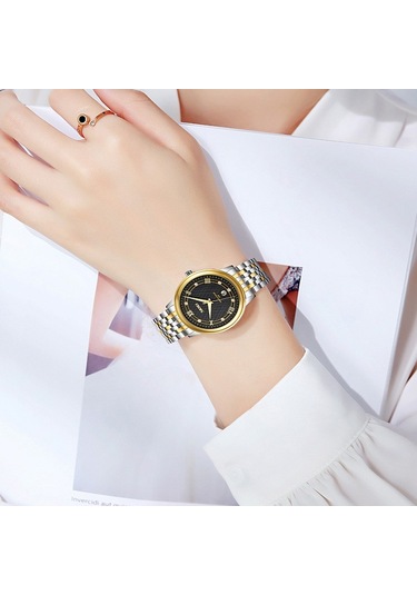 Sones Skmei 9212 Moda Bayan Kuvars Saat Öğrenci Kadın Mizaç Su Geçirmez Manyetik Vakumlu Ağ Kemer Saat Beyaz