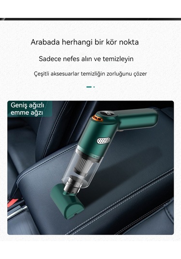 Taşınabilir Araç Akülü Mini Süpürge-siyah