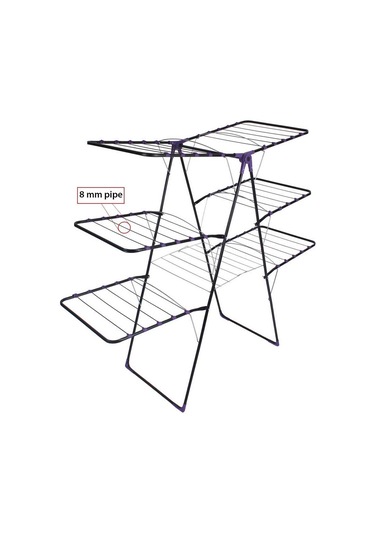 Massima Triplex Life Üç Katlı Çamaşır Kurutmalık Katlanabilir Kur Siyah