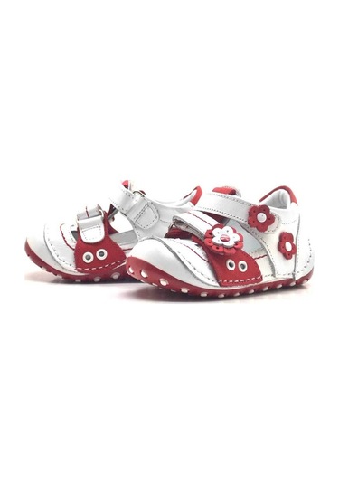 Hapshoe Hakiki Deri Kırmızı Cırtlı Yazlık Ilk Adım Ayakkabı (372504953) Kırmızı